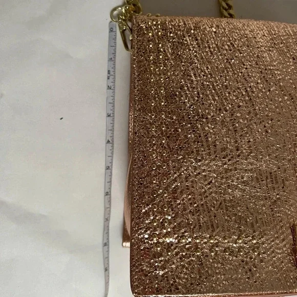 MARC ELLIS Leather Crossbody Shoulder Bag Metallic Pink Made in Italy - Picture 5 of 9